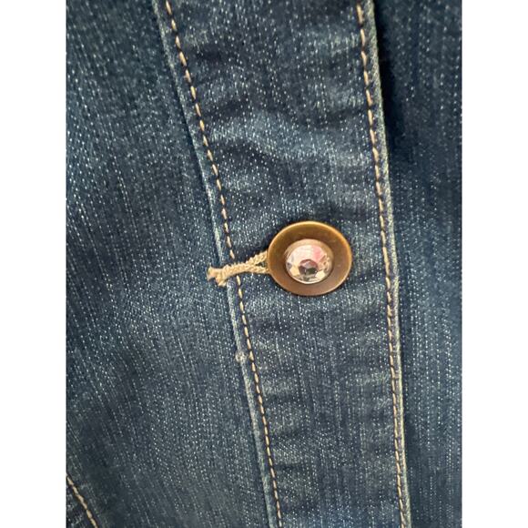 CJ Banks size 3X denim jacket large interior pocket button up outdoor walking - Picture 9 of 12